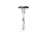 White gold Three-Stone Fancy Black Marquise Cut Diamond Ring with Pear Side Stones and Four-Prong Setting_2