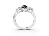 White gold Three-Stone Fancy Black Marquise Cut Diamond Ring with Round Side Stones, Classic Band, and Four-Prong Setting_27