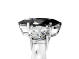 White gold Three-Stone Fancy Black Marquise Cut Diamond Ring with Round Side Stones, Classic Band, and Four-Prong Setting_29