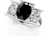 White gold Three Stone Fancy Black Oval Cut Cut Channel Set Diamond Ring_25