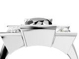 White gold Three Stone Fancy Black Oval Cut Cut Channel Set Diamond Ring_28