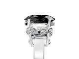 White gold Three-Stone Fancy Black Oval Cut Cut Diamond Engagement Ring with Flat Band and Four-Prong Setting_17