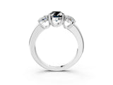 White gold Three-Stone Fancy Black Oval Cut Cut Diamond Ring with Channel Set Band and Four-Prong Setting_15
