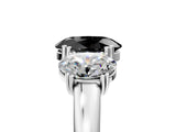 White gold Three-Stone Fancy Black Oval Cut Cut Diamond Ring with Channel Set Band and Four-Prong Setting_17