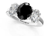 White gold Three-Stone Fancy Black Oval Cut Cut Diamond Ring with Channel Set Band and Four-Prong Setting_31