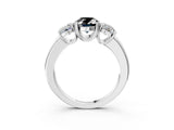 White gold Three-Stone Fancy Black Oval Cut Cut Diamond Ring with Channel Set Band and Four-Prong Setting_33