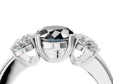 White gold Three-Stone Fancy Black Oval Cut Cut Diamond Ring with Channel Set Band and Four-Prong Setting_34