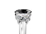 White gold Three-Stone Fancy Black Oval Cut Cut Diamond Ring with Channel Set Band and Four-Prong Setting_35
