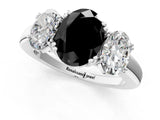 White gold Three-Stone Fancy Black Oval Cut Cut Diamond Ring with Channel Set Band and Four-Prong Setting_61