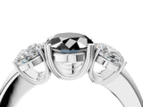 White gold Three-Stone Fancy Black Oval Cut Cut Diamond Ring with Channel Set Band and Four-Prong Setting_64