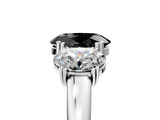 White gold Three-Stone Fancy Black Oval Cut Cut Diamond Ring with Channel Set Band and Four-Prong Setting_65
