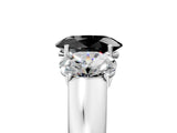 White gold Three-Stone Fancy Black Oval Cut Cut Diamond Ring with Prong Setting and Classic Band_5