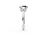 White gold Three-Stone Fancy Black Oval Cut Cut Diamond Ring with Trillion Side Stones and Four-Prong Setting_13