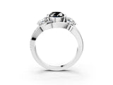White gold Three-Stone Fancy Black Oval Cut Cut Diamond Split Shank Prong Set Ring_15