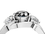 White gold Three-Stone Fancy Black Oval Cut Cut Diamond Split Shank Prong Set Ring_16