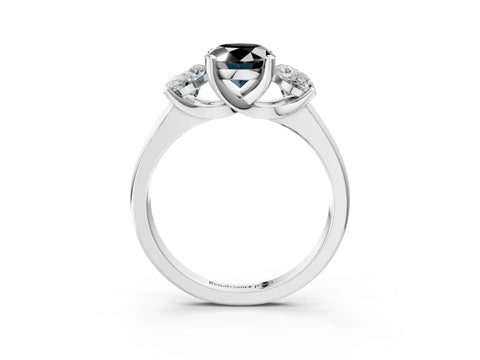 White gold Three-Stone Fancy Black Oval Cut Cut Solitaire Ring with Classic Prong Setting_15