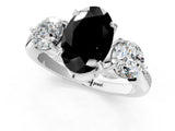 White gold Three-Stone Fancy Black Oval Cut Diamond Channel Set Engagement Ring with Prong Setting_13