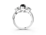 White gold Three-Stone Fancy Black Oval Cut Diamond Channel Set Engagement Ring with Prong Setting_15
