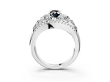 White gold Three-Stone Fancy Black Oval Cut Diamond Engagement Ring with Pave Band and Prong Setting_15