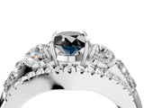 White gold Three-Stone Fancy Black Oval Cut Diamond Engagement Ring with Pave Band and Prong Setting_16