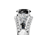 White gold Three-Stone Fancy Black Oval Cut Diamond Engagement Ring with Pave Band and Prong Setting_17
