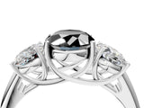 White gold Three-Stone Fancy Black Oval Cut Diamond Engagement Ring with Prong Setting_19