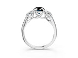 White gold Three-Stone Fancy Black Oval Cut Diamond Ring with Pavé Band and Prong Setting_63
