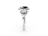 White gold Three-Stone Fancy Black Oval Cut Halo Diamond Ring with Pave Band and Four-Prong Setting_2