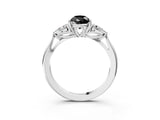 White gold Three-Stone Fancy Black Pear Cut Brilliant Diamond Solitaire Ring with Tapered Band and Four-Prong Setting_22