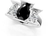 White gold Three Stone Fancy Black Pear Cut Cut Channel Set Diamond Ring_25