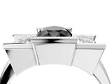 White gold Three Stone Fancy Black Pear Cut Cut Channel Set Diamond Ring_28