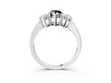 White gold Three-Stone Fancy Black Pear Cut Cut Diamond Engagement Ring with Flat Band and Four-Prong Setting_15