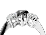 White gold Three-Stone Fancy Black Pear Cut Cut Diamond Engagement Ring with Flat Band and Four-Prong Setting_16
