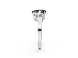White gold Three-Stone Fancy Black Pear Cut Cut Diamond Engagement Ring with Flat Band and Four-Prong Setting_20