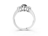 White gold Three-Stone Fancy Black Pear Cut Cut Diamond Engagement Ring with Flat Band and Four-Prong Setting_21