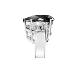 White gold Three-Stone Fancy Black Pear Cut Cut Diamond Engagement Ring with Flat Band and Four-Prong Setting_28