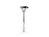 White gold Three-Stone Fancy Black Pear Cut Cut Diamond Pavé Band with Prong Setting_29