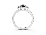 White gold Three-Stone Fancy Black Pear Cut Cut Diamond Pavé Band with Prong Setting_30