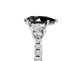 White gold Three-Stone Fancy Black Pear Cut Cut Diamond Pavé Band with Prong Setting_32