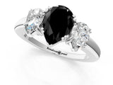 White gold Three-Stone Fancy Black Pear Cut Cut Diamond Ring with Channel Set Band and Four-Prong Setting_13