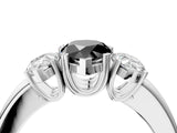 White gold Three-Stone Fancy Black Pear Cut Cut Diamond Ring with Channel Set Band and Four-Prong Setting_28