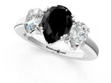 White gold Three-Stone Fancy Black Pear Cut Cut Diamond Ring with Channel Set Band and Four-Prong Setting_31