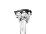 White gold Three-Stone Fancy Black Pear Cut Cut Diamond Ring with Channel Set Band and Four-Prong Setting_35