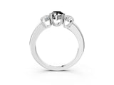 White gold Three-Stone Fancy Black Pear Cut Cut Diamond Ring with Channel Set Band and Four-Prong Setting_63
