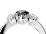 White gold Three-Stone Fancy Black Pear Cut Cut Diamond Ring with Channel Set Band and Four-Prong Setting_64