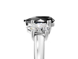 White gold Three-Stone Fancy Black Pear Cut Cut Diamond Ring with Channel Set Band and Four-Prong Setting_65
