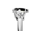 White gold Three-Stone Fancy Black Pear Cut Cut Diamond Ring with Trillion Side Stones and Four-Prong Setting_16