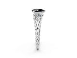 White gold Three-Stone Fancy Black Pear Cut Diamond Braided Band Ring with Four-Prong Setting_14