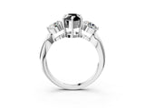 White gold Three-Stone Fancy Black Pear Cut Diamond Channel Set Engagement Ring with Prong Setting_15