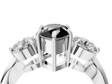 White gold Three-Stone Fancy Black Pear Cut Diamond Channel Set Engagement Ring with Prong Setting_16